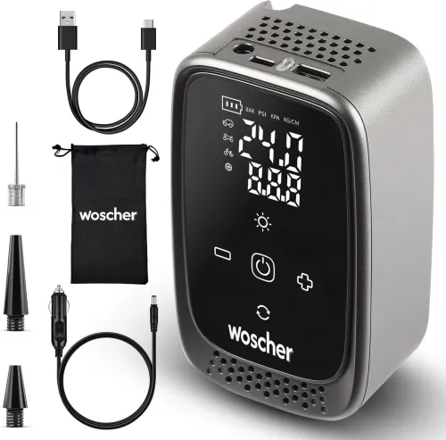 Image of Woscher i23 4500mAh 2in1 Cordless Tyre Inflator 150 psi Tyre Air Pump for Car & Bike