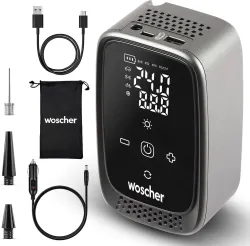 Woscher i23 4500mAh 2in1 Cordless Tyre Inflator 150 psi Tyre Air Pump for Car & Bike
