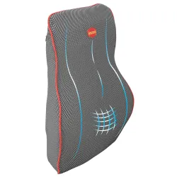 Woscher ® Breathable Mesh and Memory Foam Lumbar Support Car Back Cushion Pillow with Ergonomic Designed for Low Back Pain Relief, Orthopedic Backrest (Grey)