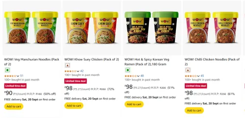 Image of WOW 2 Packs Noodles From ₹90