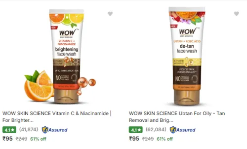 Image of WOW Facewash Starting at @₹95