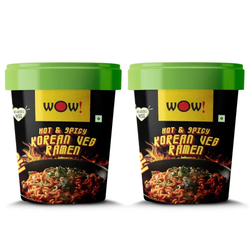 Image of WOW! Hot & Spicy Korean Veg Ramen (Pack of 2),180 Gram