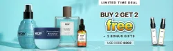 Wow Sale - Buy 2 Get 2 Free + 2 Bonus FREE Gifts on Skincare, Haircare & more
