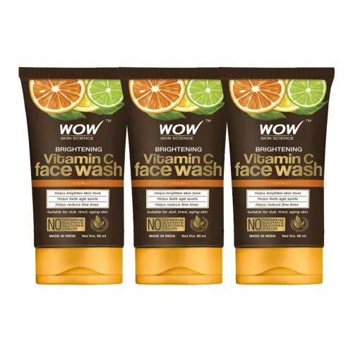 Image of WOW SKIN SCIENCE Brightening Vitamin C Face Wash (Set of 3, 80ml each)