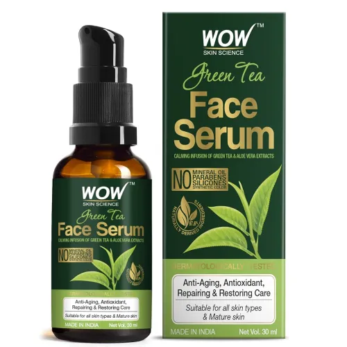 Image of WOW Skin Science Green Tea Face Serum | Aloe Vera Extract with Pro Vitamin B5 & Vitamin E