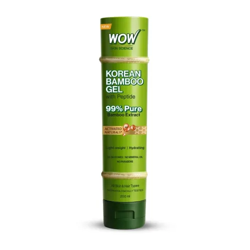 Image of WOW Skin Science Korean Bamboo Gel with Peptide | 99% Pure Bamboo Extract | Lightweight Hydration for Skin & Hair | No S