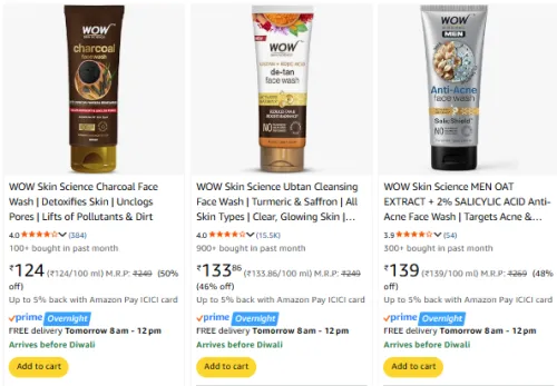 Image of Wow Skin Science Products Upto 50% Discount