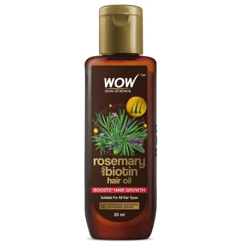 Image of WOW Skin Science Rosemary with Biotin Hair Growth Oil | Stimulates New Hair Growth | Controls Hair Fall & Reduces Hair B