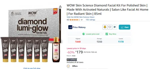 Image of WOW Skin Science Diamond Facial Kit For Polished Skin