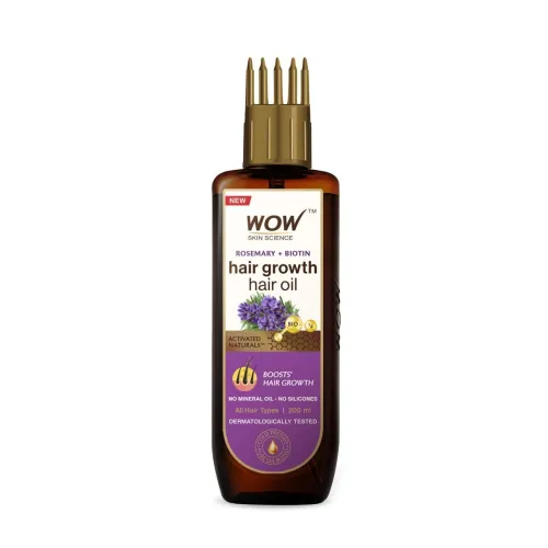 Image of WOW Skin Science Rosemary with Biotin Hair Growth Oil | Stimulates New Hair Growth | Controls Hair Fall & Reduces Hair B