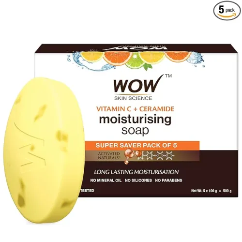 Image of WOW Skin Science Vitamin C & Ceramide Moisturizing Soap | Brightens & Refreshes Dull Skin | Hydrates & Softens | Improve