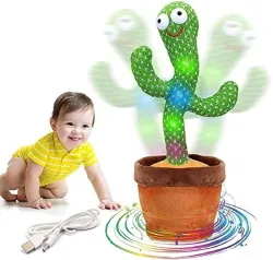 WOZIT Talking Dancing Cactus, 120 Songs Toy Can Sing, Talk, Record Repeat What You Say (Multicolor)