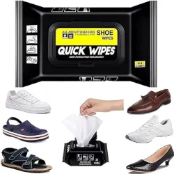 WOZKEM Shoe Cleaning Wipes (80 Wipes) Instant Sneaker Cleaner Wipes for White Shoes | Quick Dirt & Stain Removal Sneaker