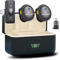 WRADER Q8 Wireless Mic with Noise Cancellation for Video Recording Reel ASMR Vlogging Microphone