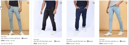 Image of Wrangler Men Jeans up to 76% Discount 