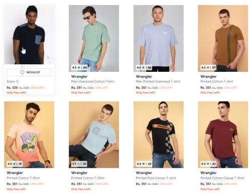Image of Wrangler Men Tshirt Starting @ ₹339
