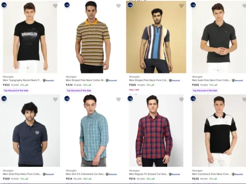 Image of Wrangler Men's Clothing at minimum 75% Discount