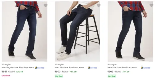 Image of Wrangler Men's Jeans @ Minimum 70% Discount