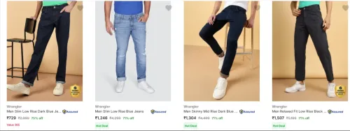 Image of Wrangler Men's Jeans upto 75% Discount