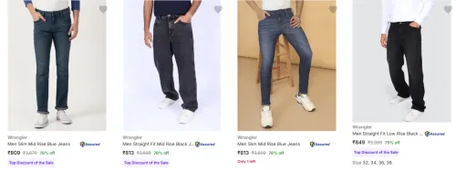 Image of Wrangler Men's Jeans upto 78% Discount