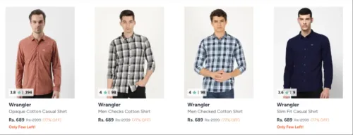 Image of Wrangler Men's Shirts at 77% Discount 