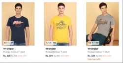 Wrangler mens T-shirts at minimum 67% Discount