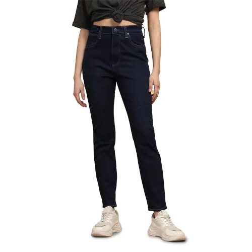 Image of Wrangler Women Blue Skinny Fit Mid Rise Jeans