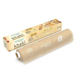 WRAPLUS REDEFINING Food Wrapping Khaki Wrapping Paper I Brown and White I Food Wrapping Paper roll | Roti Wrapping Paper | Perfect for Packing and Serving Food | Roll Wrap for Food (20M Pack...