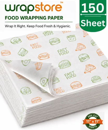 Image of WRAPSTORE 150 Pre-Cut Butter Paper Sheets (Pack of 150)