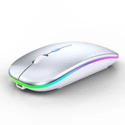 WREANU Wireless Mouse Bluetooth Mouse Rechargeable LED Silent Slim Laptop Mouse Bluetooth 5.2 and 2.4G Portable USB Rece