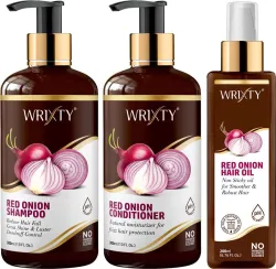 Wrixty Red Onion Black Seed Oil Ultimate Hair Care Kit (3 Items in the set)