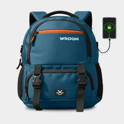 WROGN 31L Printed Reflective Backpack with USB Port & Rain Cover