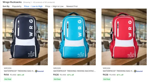 Image of Wrogn 60L Rucksacks From ₹414