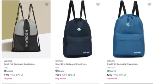 Image of Wrogn Backpack Minimum 60% Discount