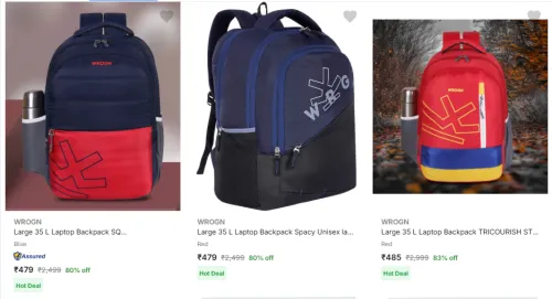 Image of Wrogn Backpack Minimum 75% Discount
