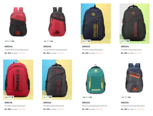 Image of WROGN Backpacks Minimun 80% Discount 