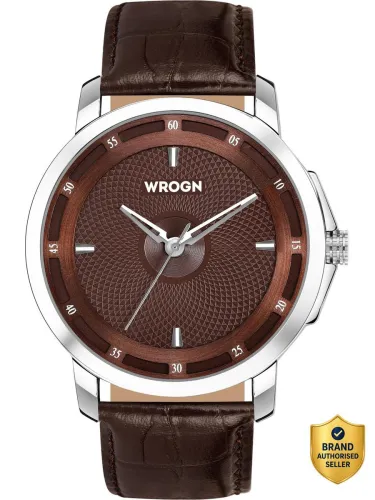 Image of WROGN Big Dial Analog Watch - For Men WR-6601-Brown