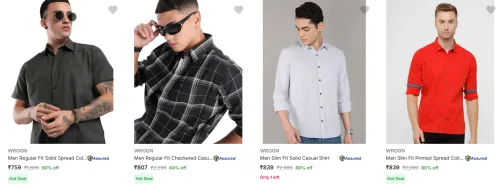 Image of Wrogn Casual Shirts at minimum 60% Discount