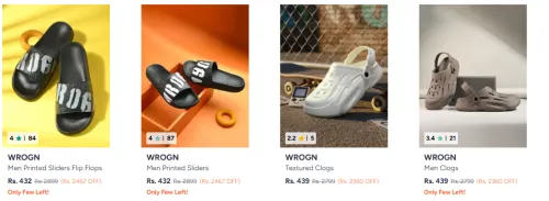 Image of Wrogn Men Flip Flops at minimum 80% Discount