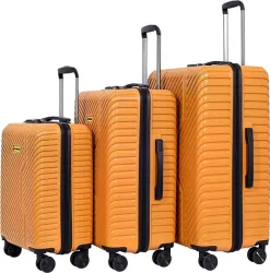 Wrogn Hard Body Luggage Set (Orange, 3 Pcs)