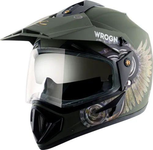 Image of WROGN Hawk Motorbike Helmet  (Olive Green)