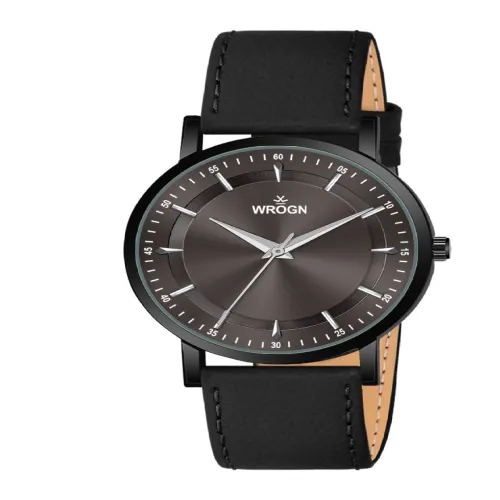 Image of WROGN Men Dial & Leather Bracelet Style Straps Analogue Watch 