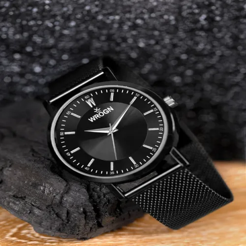 Image of WROGN Men Dial & Stainless Steel Straps Analogue Watch