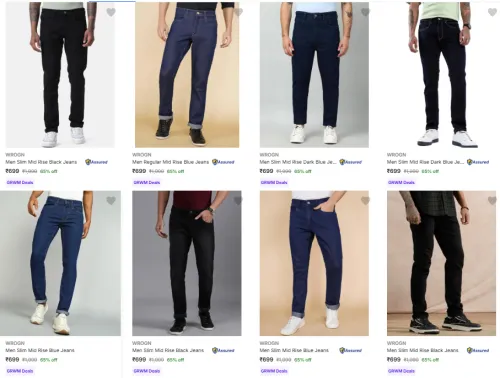 Image of Wrogn Men Jeans Flat 65% Discount