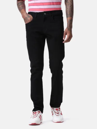 Image of WROGN Men Regular Mid Rise Black Jeans