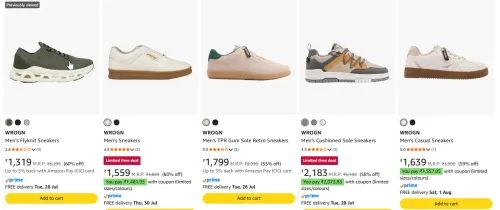 Image of wrogn men's shoes up to 60% Discount 