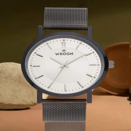 Image of WROGN Men Stainless Steel Straps Analogue Watch