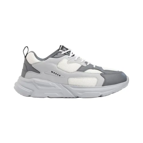 Image of WROGN Men's Athleisure Lace-up Chunky Sneakers | PU Mesh Upper