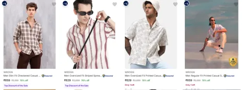 Image of WROGN Men's Casual Shirts at minimum 70% Discount