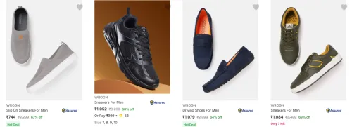 Image of Wrogn Men’s Casual Shoes upto 69% Discount